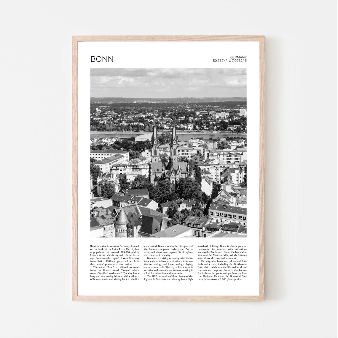 Bonn Wall Art City Of Bonn Artful Travel Poster Print Photo Cityscape Germany Europe