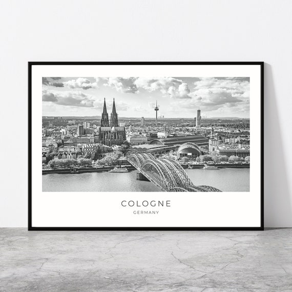 Cologne Wall Art Cologne Artful Travel Poster Print Photo River Rhine Koln Hohenzollern Bridge Aerial View Germany