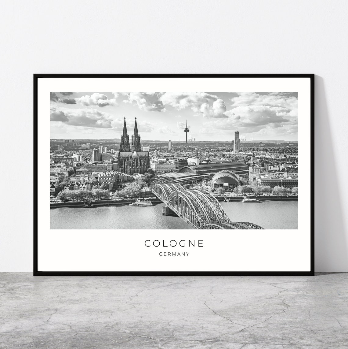 Cologne Wall Art Cologne Artful Travel Poster Print Photo River Rhine Koln Hohenzollern Bridge Aerial View Germany