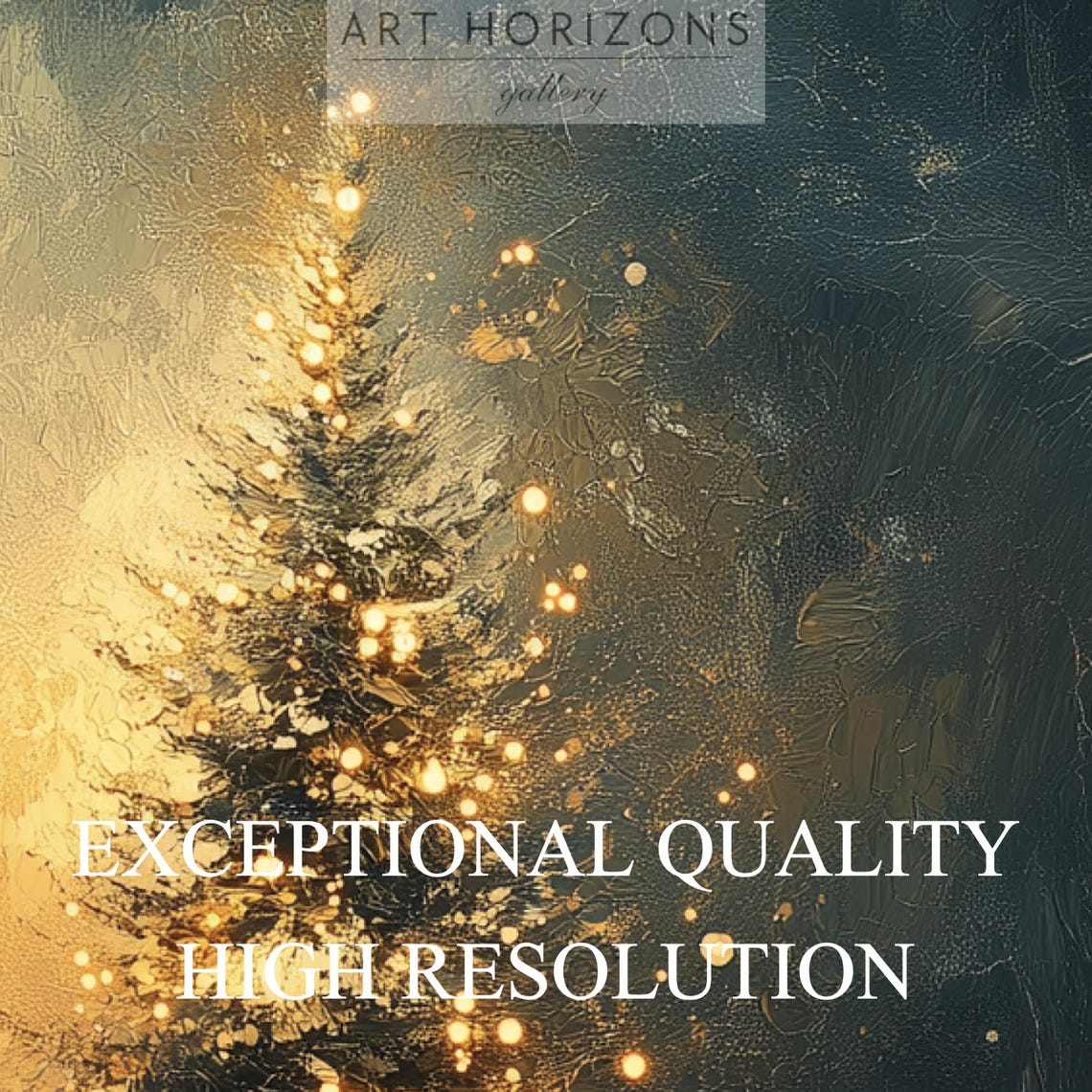 Three Glowing Christmas Trees Dark Moody Night Forest Art Print - Image 4