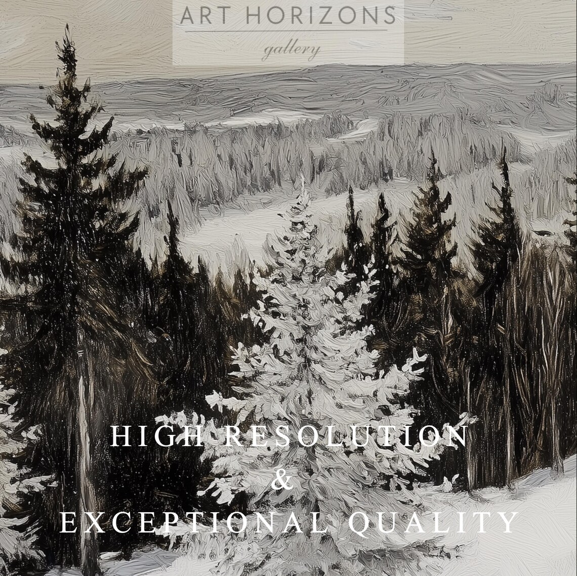 Snowy Winter Landscape Art Print Skier Abstract Oil Painting Vintage Nordic Farmhouse Art Wall Art A197 - Image 3