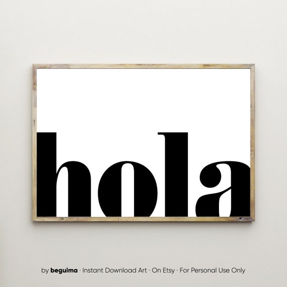 Hola Hello Sign, Welcome Office Art Print