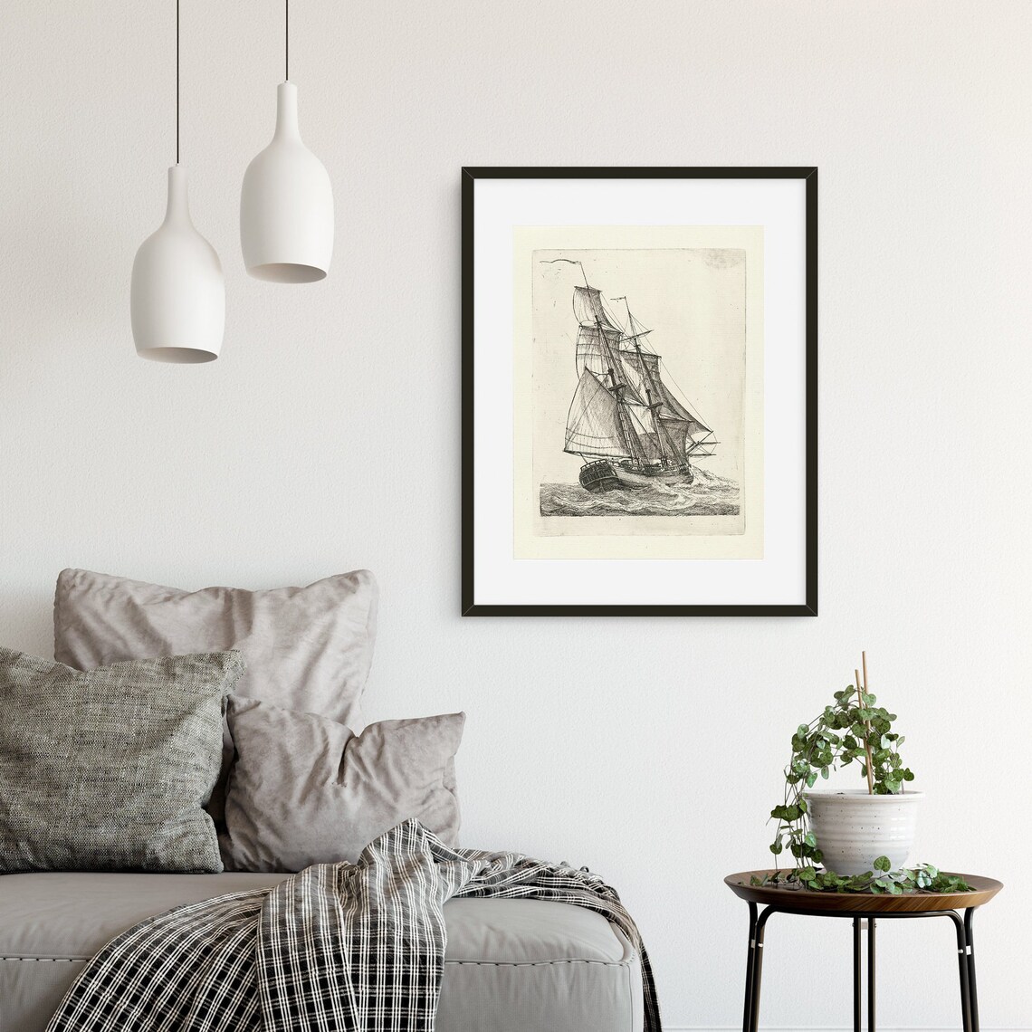Vintage Sail Ship Prints, Galleon Sea Poster - Image 3