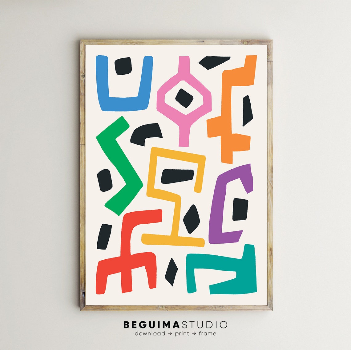 Colorful Tribal Geometric Abstract Modern Bright Statement Poster