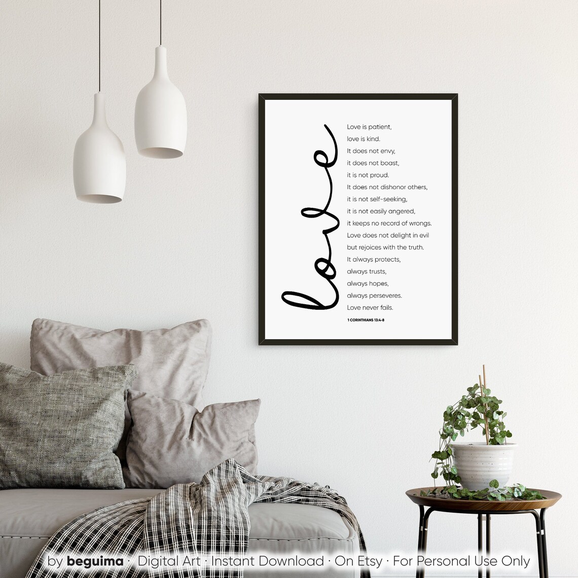 Love Is Patient Love Is Kind 1 Corinthians 13 Wedding Poster - Image 2
