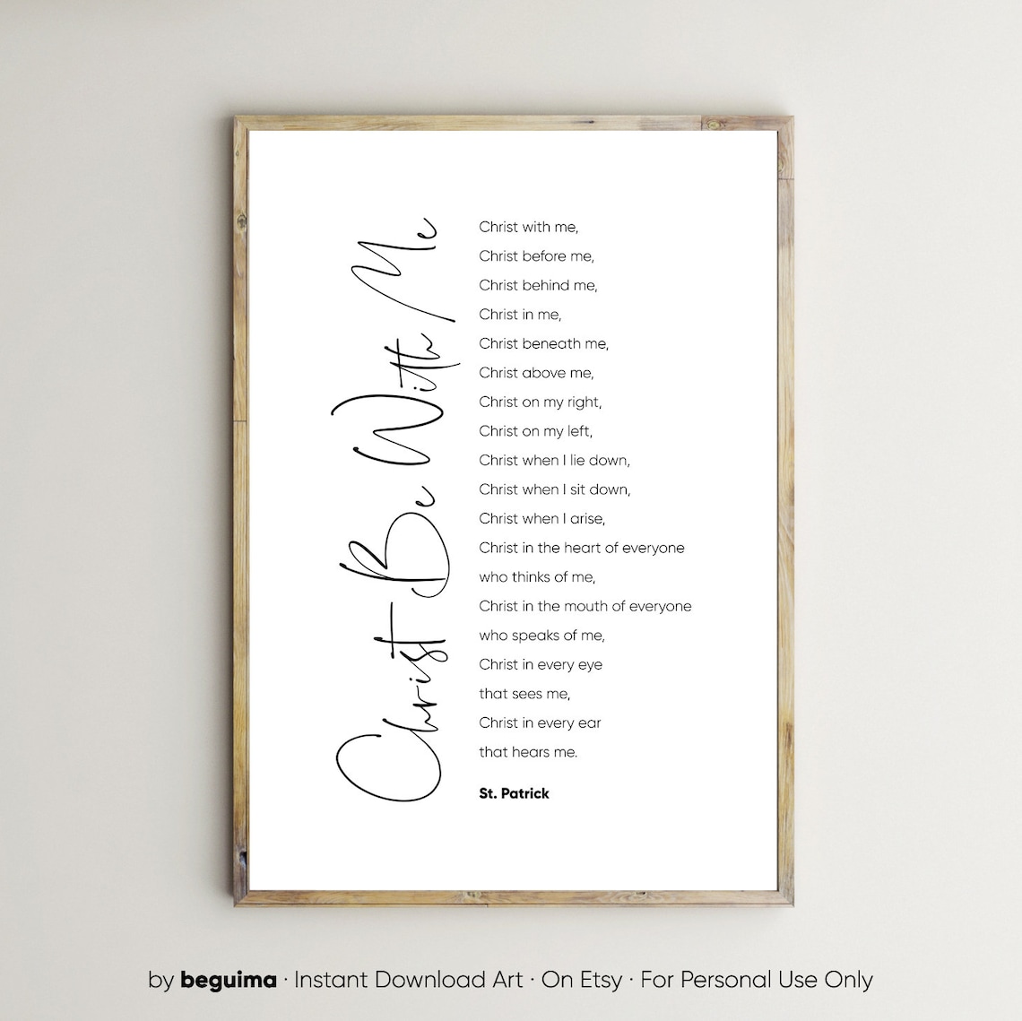 Prayer Of St Patrick Christian Art Print