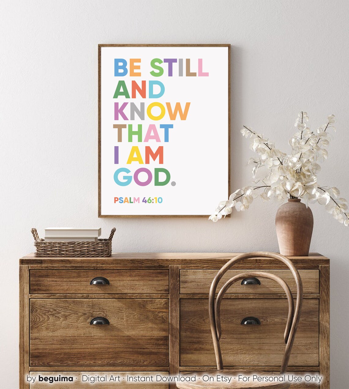 Be Still and Know Bible Verse Kids Christian Print - Image 4