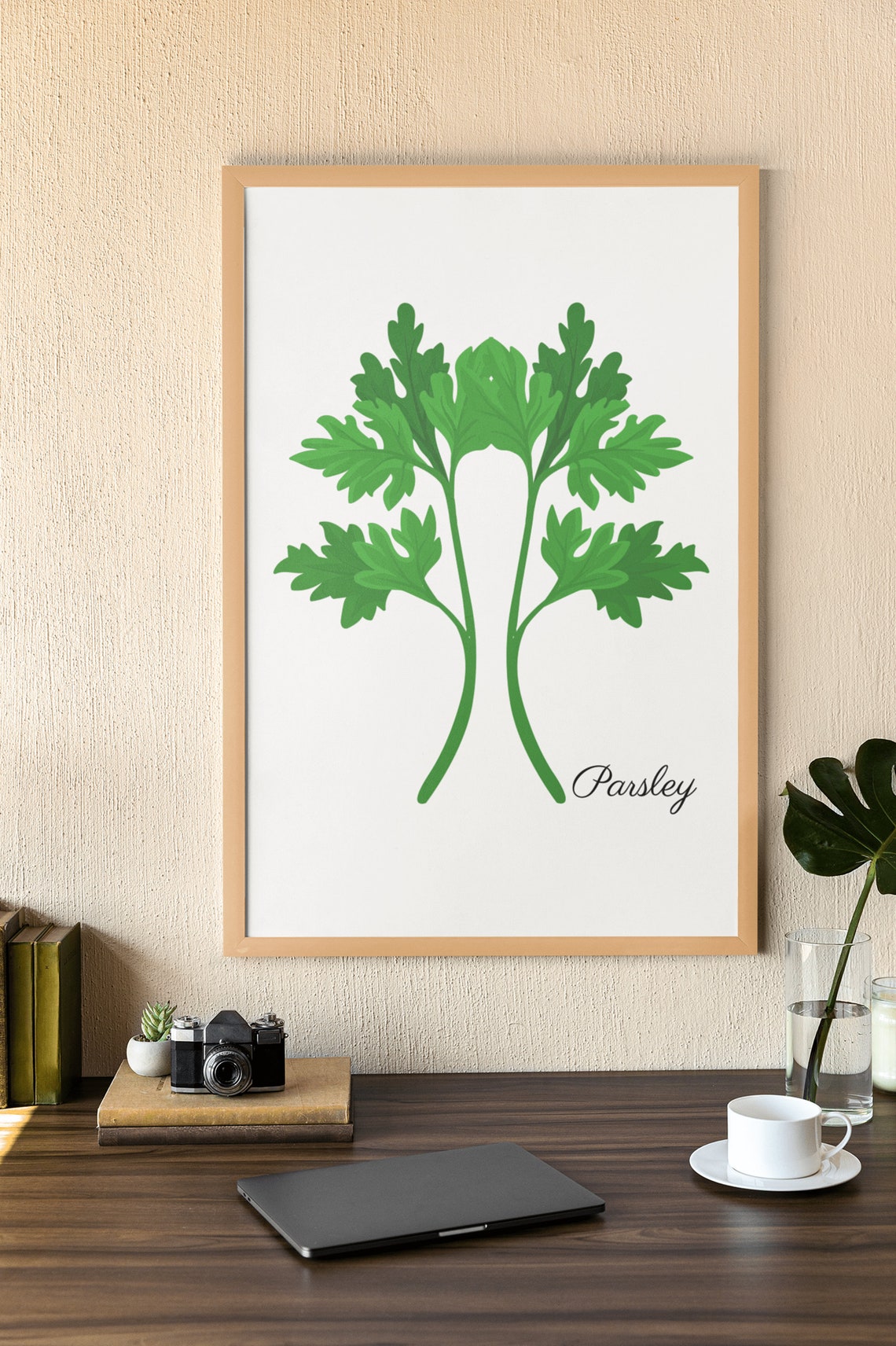 Parsley Botanical Herb Kitchen Green Illustration Modern Wall Poster - Image 2