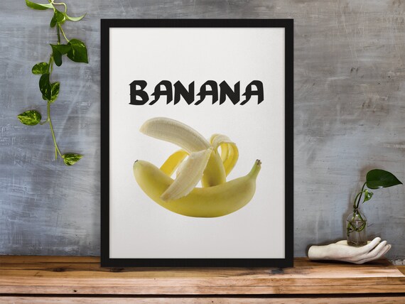 Banana Fruit Picture Wall Art Print Kitchen Food Art Homeschool Nursery Artwork Prints Kids Room Decor Fruits Poster