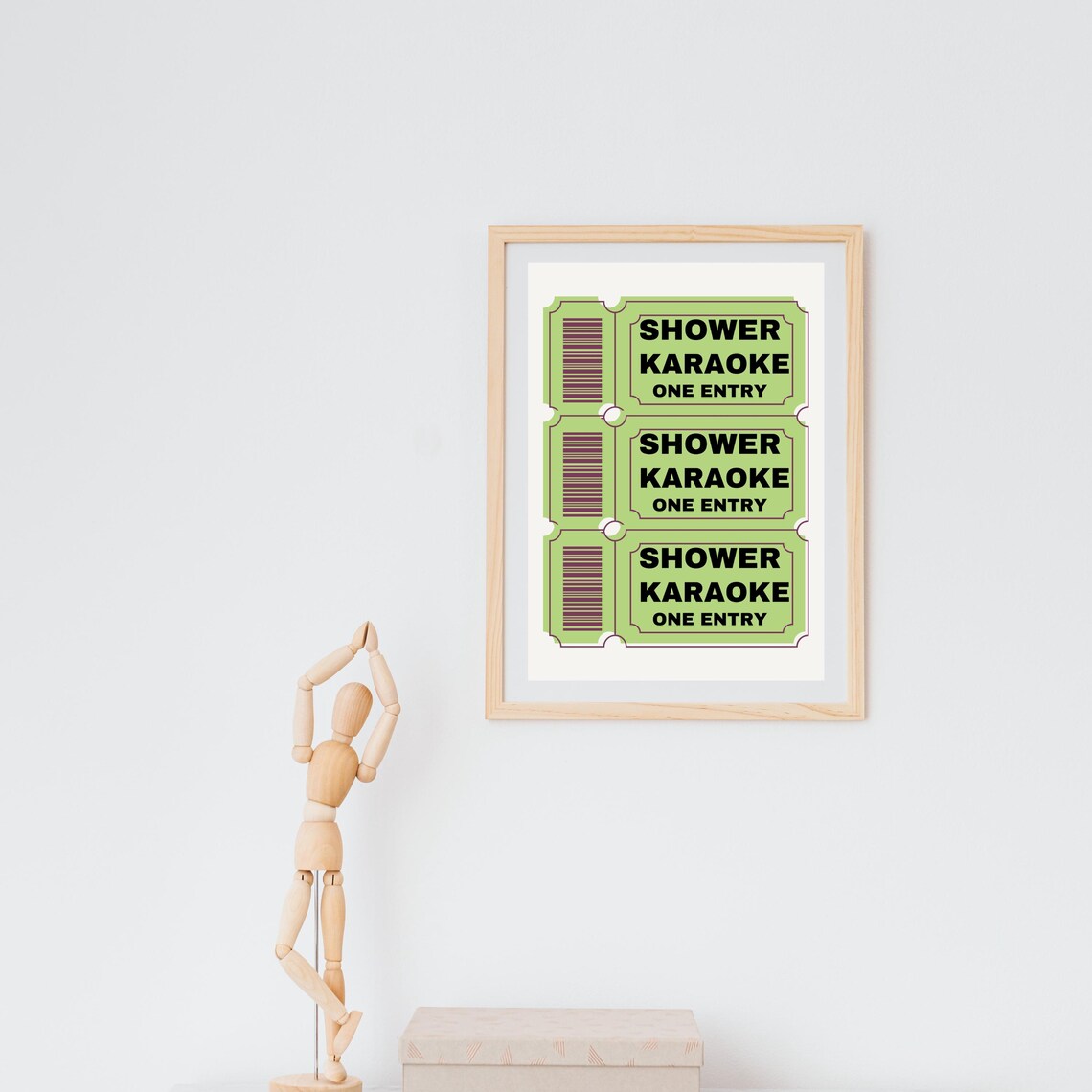 Shower Karaoke Ticket Green Bathroom Funny Musician Decor Poster - Image 6