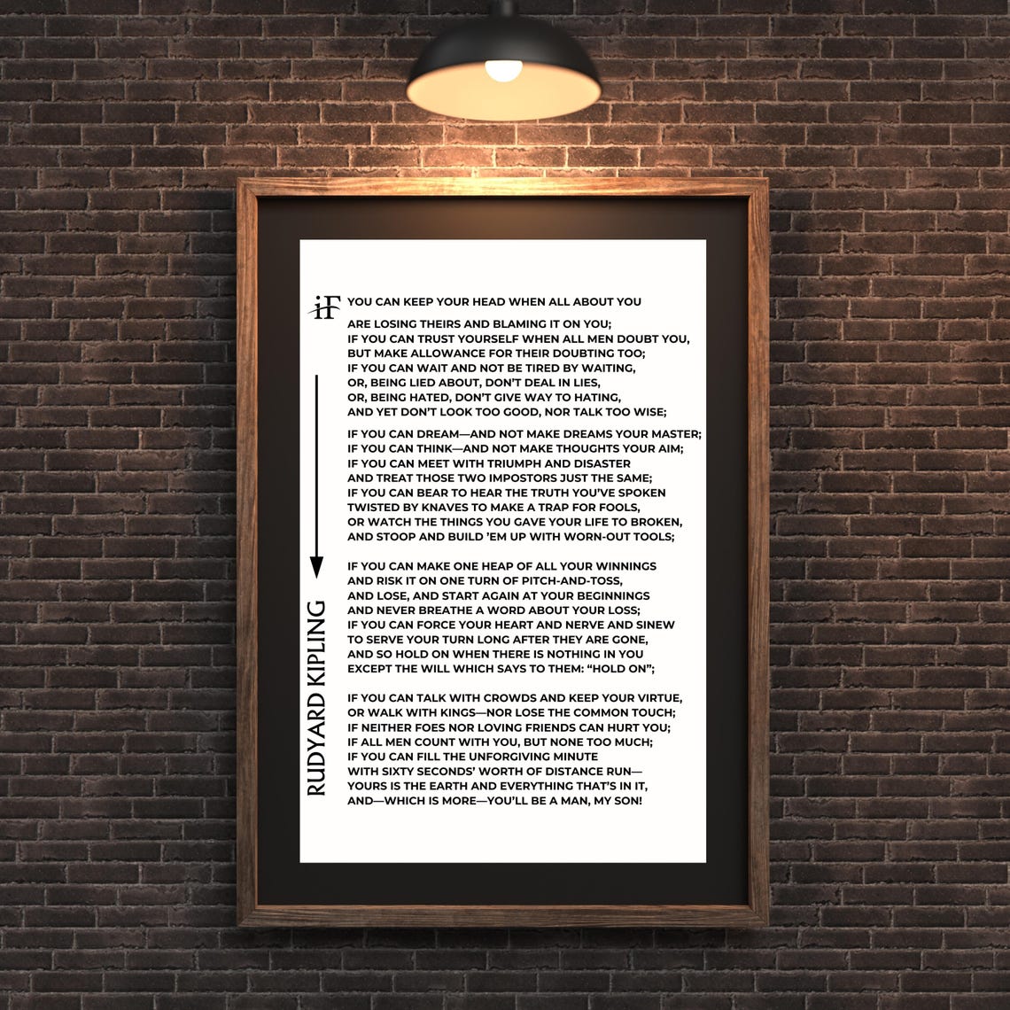 Rudyard Kipling If Poem Full Text Vintage Classic Literary Poster