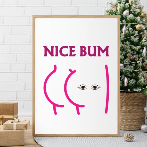 Nice Bum Toilet Bathroom Wall Art Prints Posters Pictures Contemporary Typography Bold