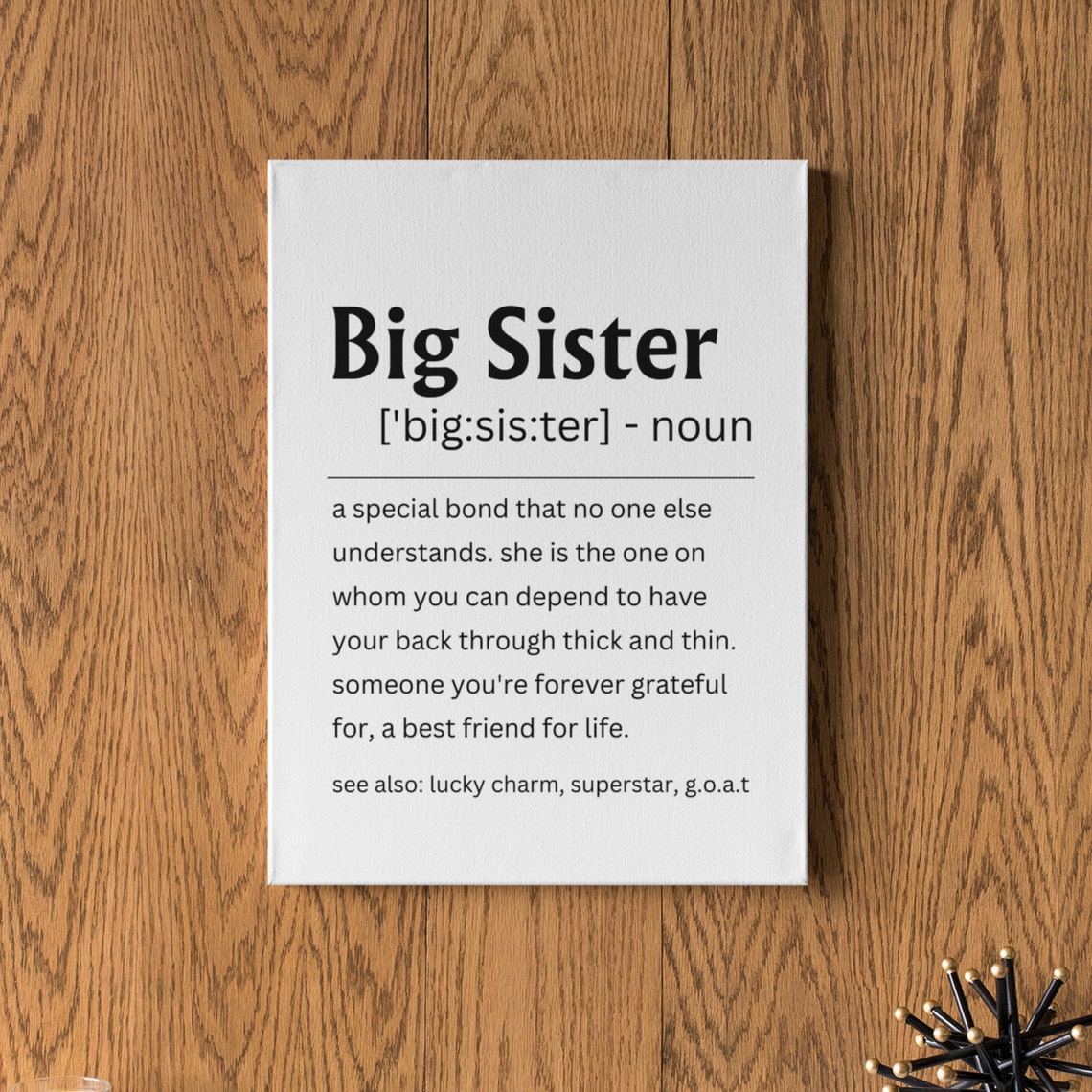 Big Sister Definition Sign Best Friend For Life Gift Wall Poster - Image 7