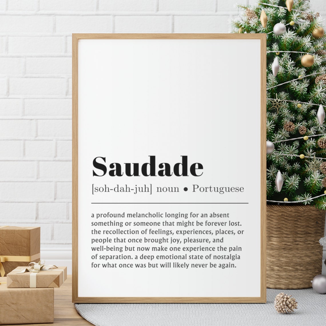 Saudade Definition Portuguese Word Meaning Dictionary Poster