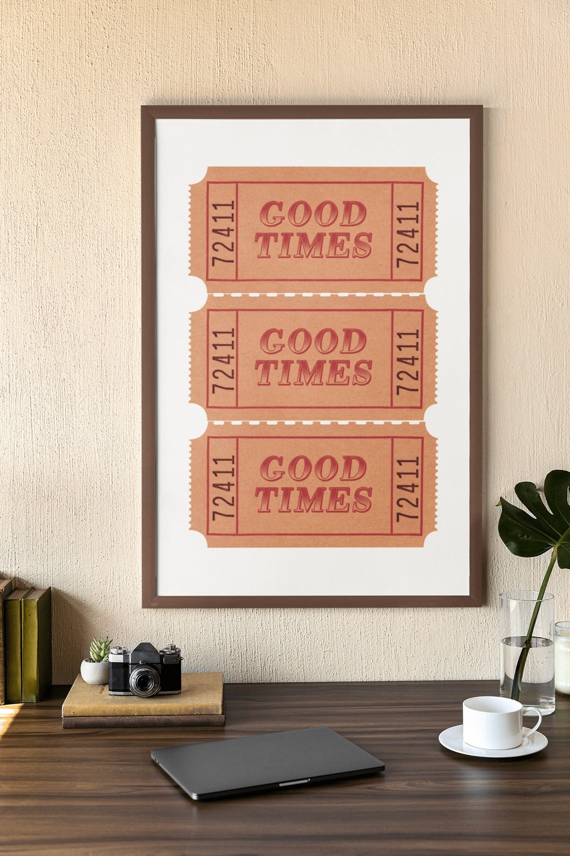 Good Times Vintage Ticket Stub Retro Nostalgia Framed Poster - Image 2