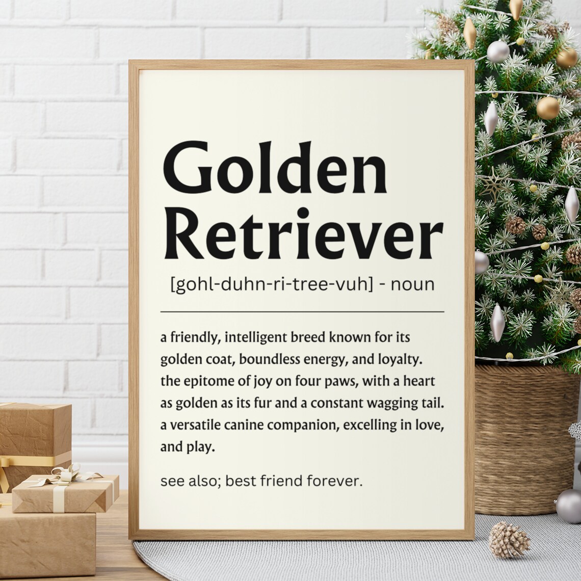 Golden Retriever Dog Breed Definition Dictionary Style Art Poster - Image 7