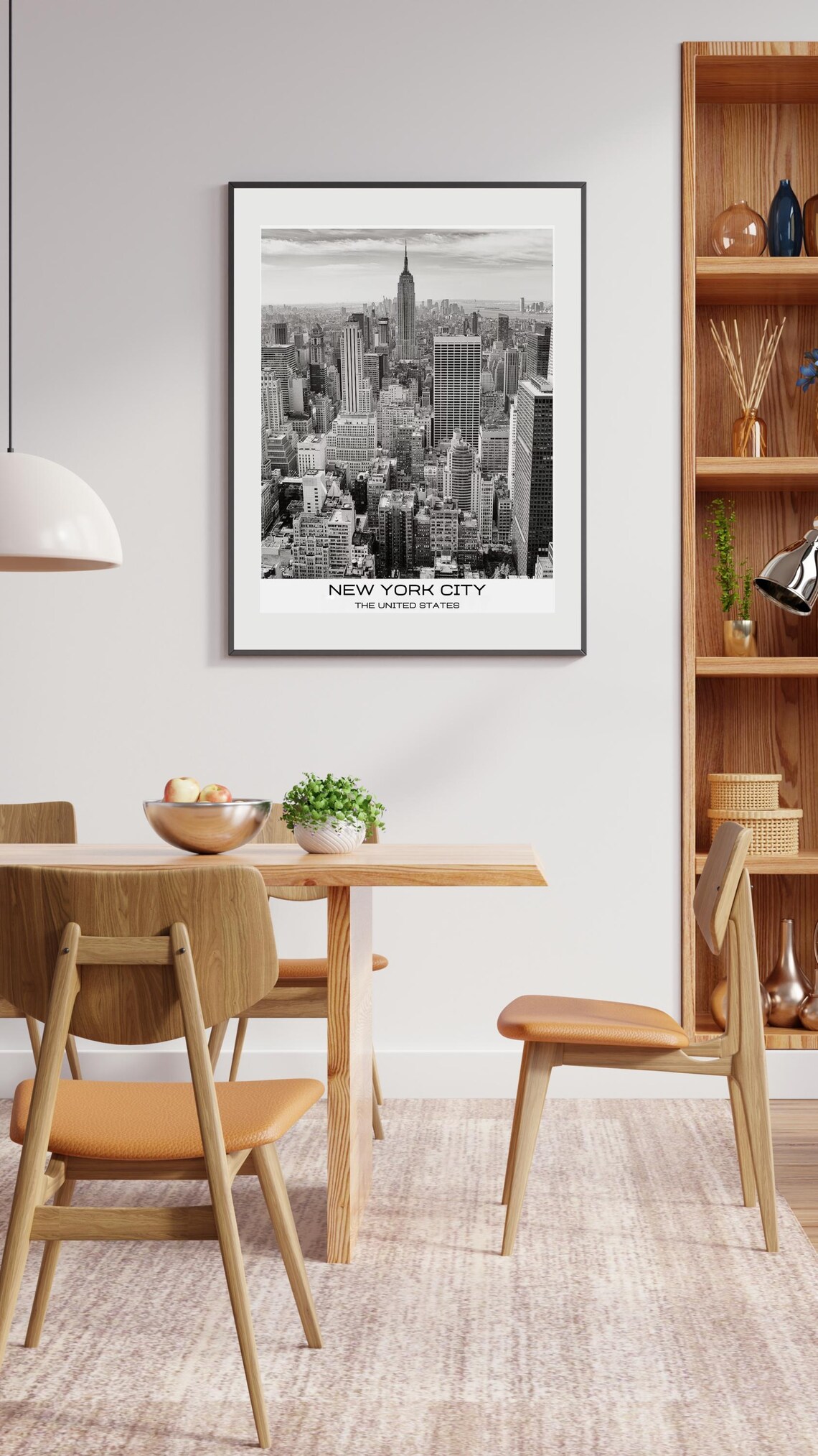 New York City Black And White Empire State Skyline Travel Poster - Image 7