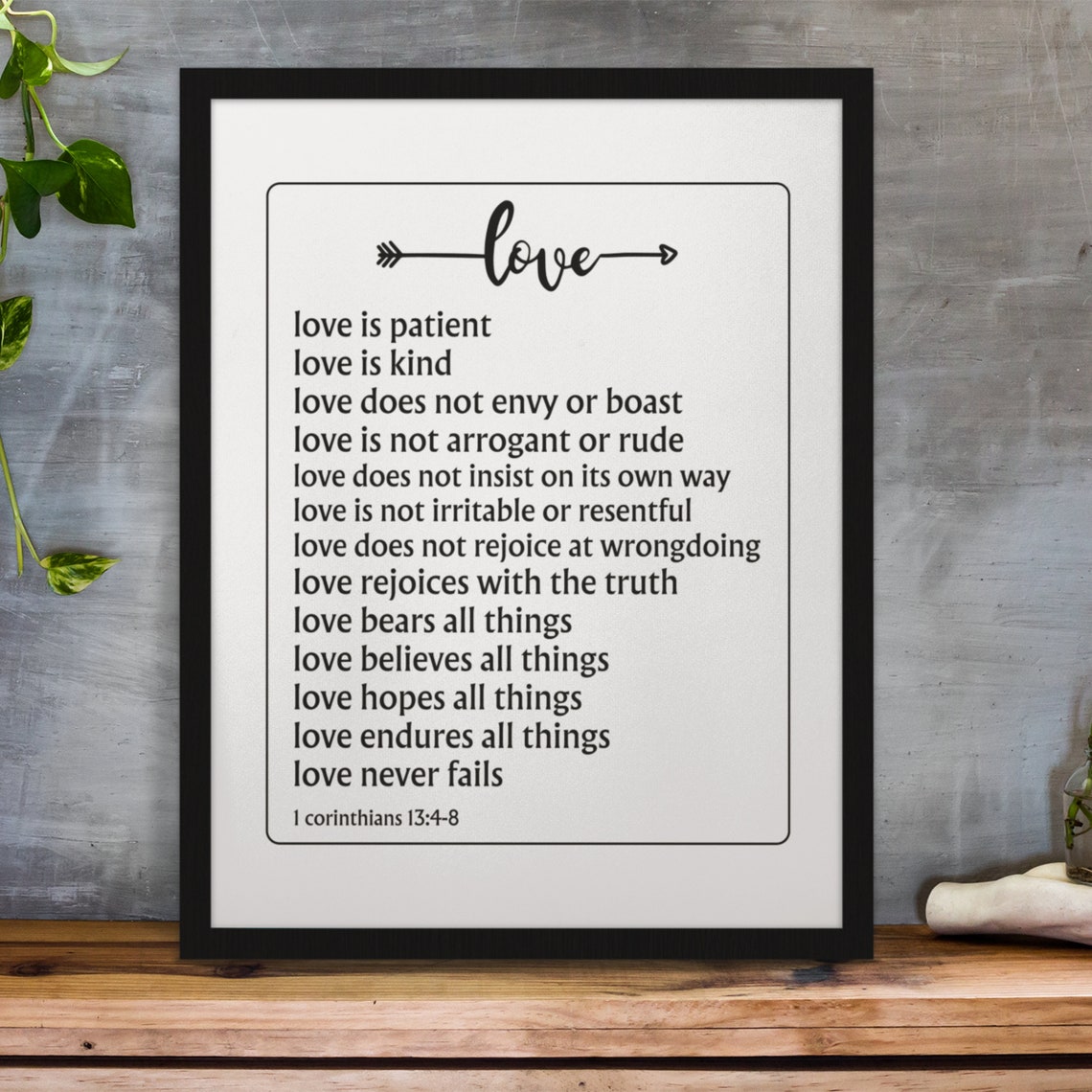 Love Is Patient Love Is Kind 1 Corinthians 13 Scripture Poster - Image 2