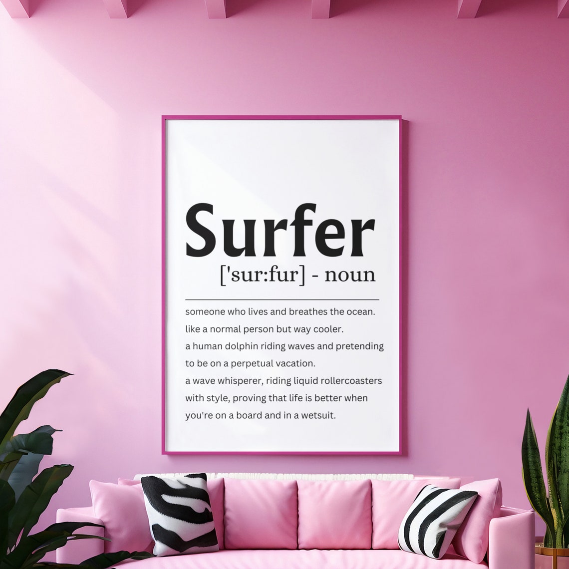Surfer Definition Funny Quote Ocean Beach Lover Gift Wall Poster - Image 9