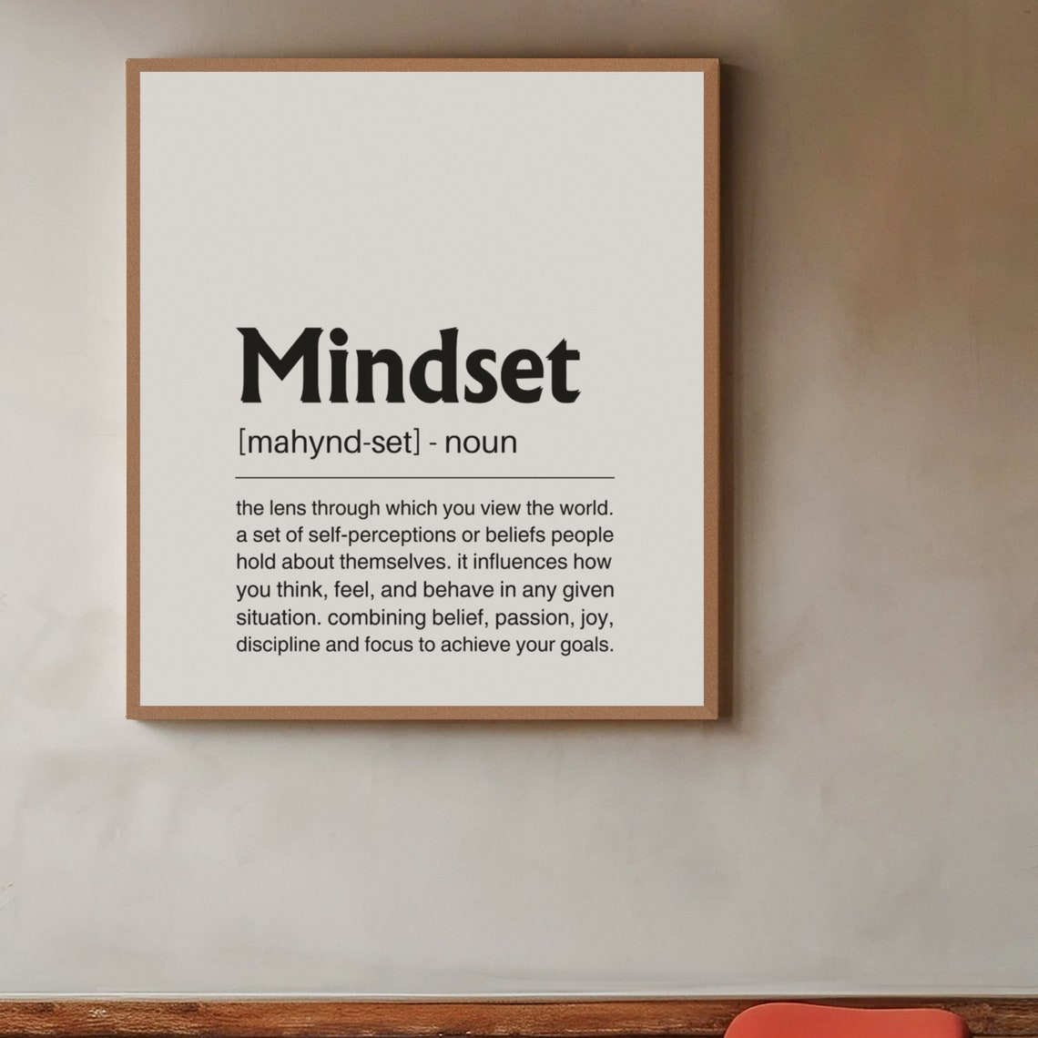 Mindset Dictionary Definition Poster For Growth Mindset Office