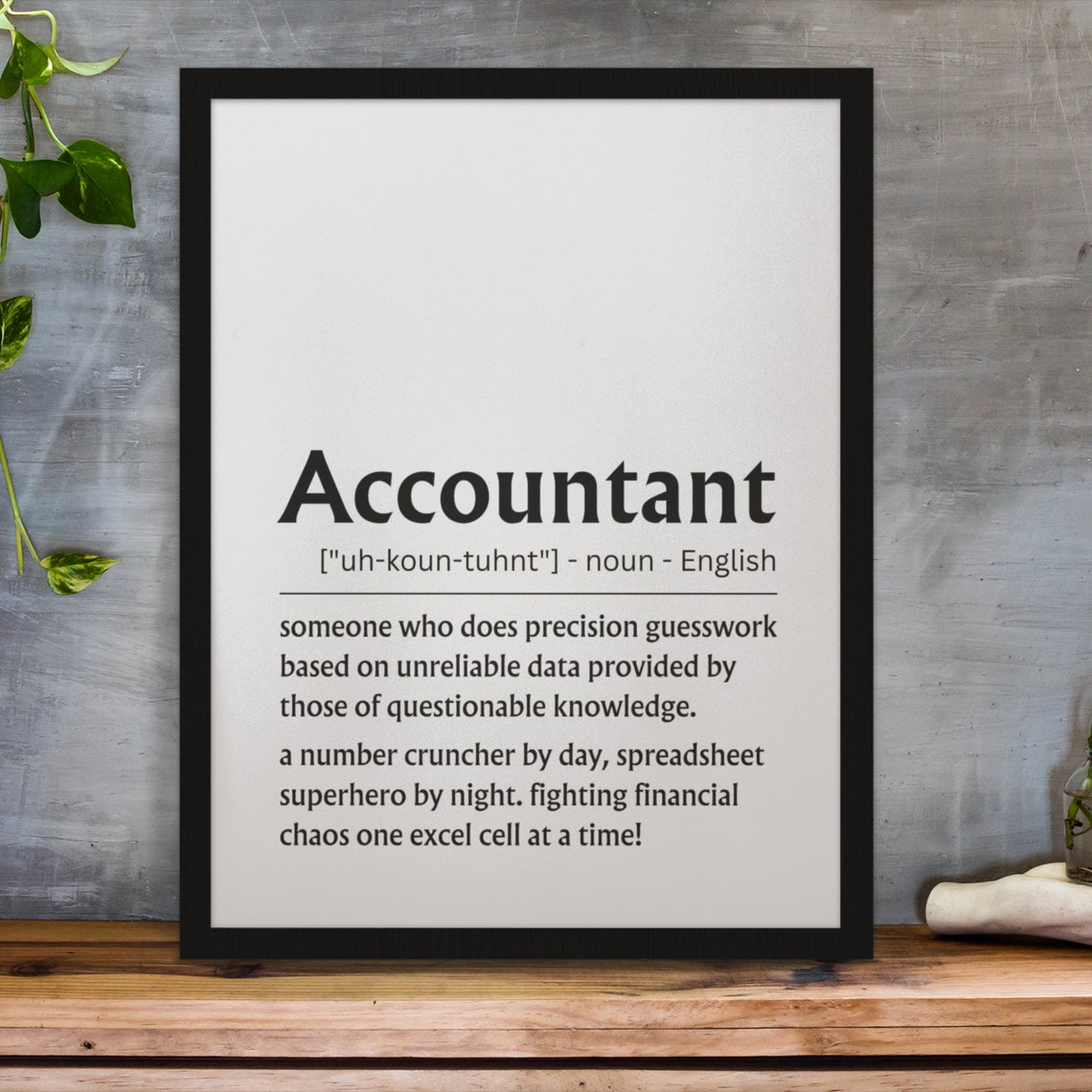 Accountant Spreadsheet Superhero Funny Definition Wall Poster - Image 5