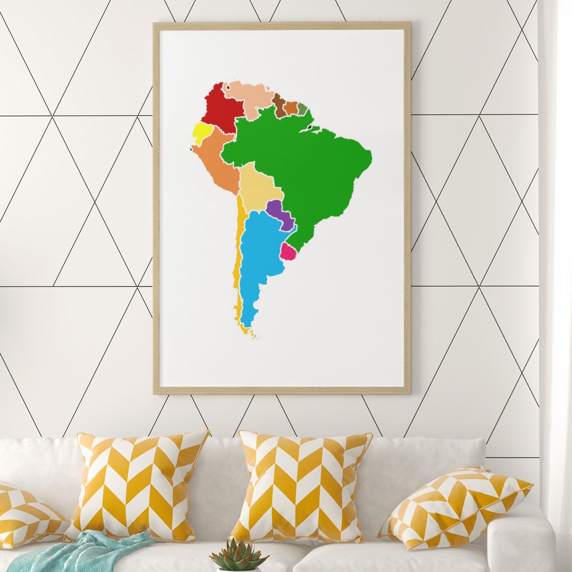 South America Colorful Country Map Educational Geography Poster - Image 9