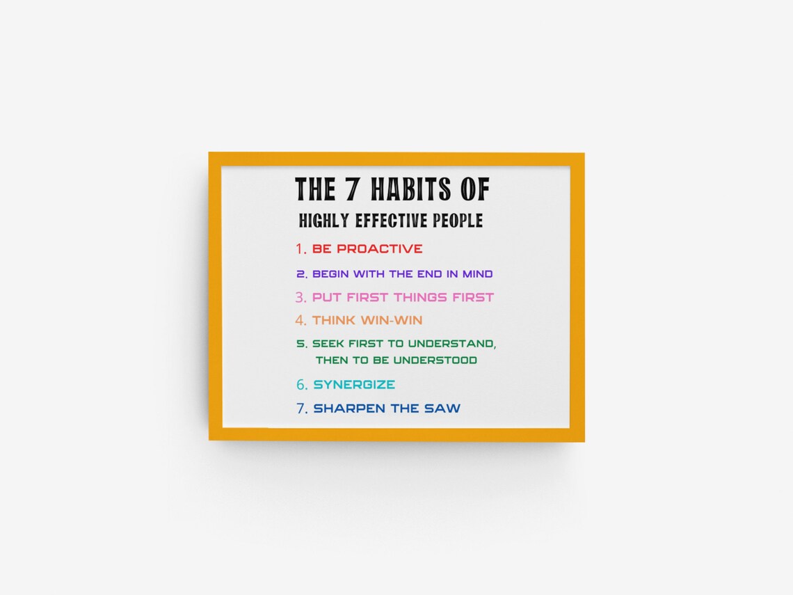 7 Habits of Highly Effective People Quote Print - Image 5