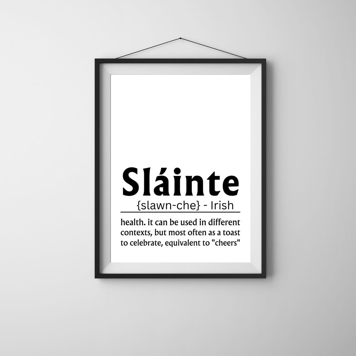 Slainte Irish Toast Dictionary Definition St Patrick Decor Poster - Image 4