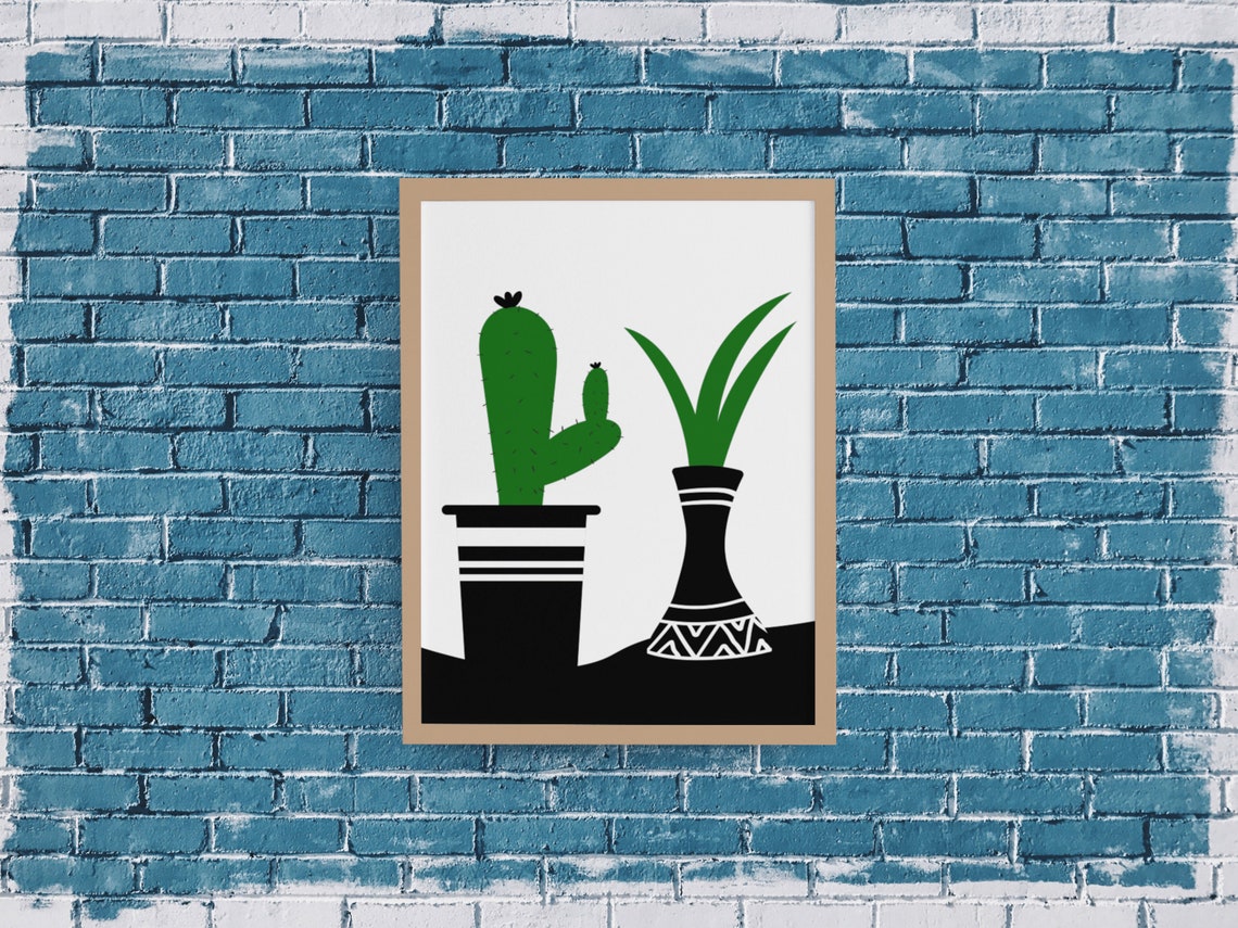 Cactus Botanical Potted Plants Minimalist Modern Wall Decor Poster - Image 3