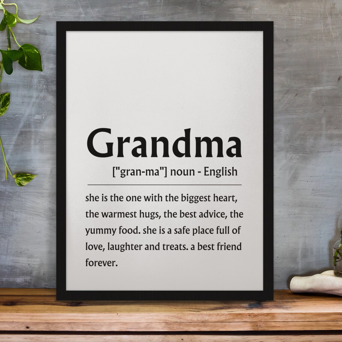 Grandma Definition Sign Best Friend Gift Black Type Wall Poster - Image 5