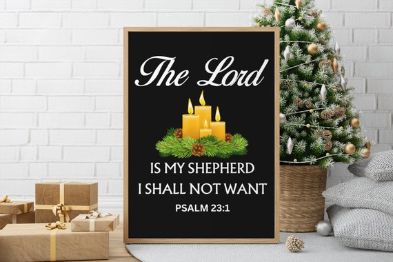 The Lord Is My Shepherd Psalm 23 Verse1 Print Bible Quote Scripture Prints Modern Minimalist Christian Artwork