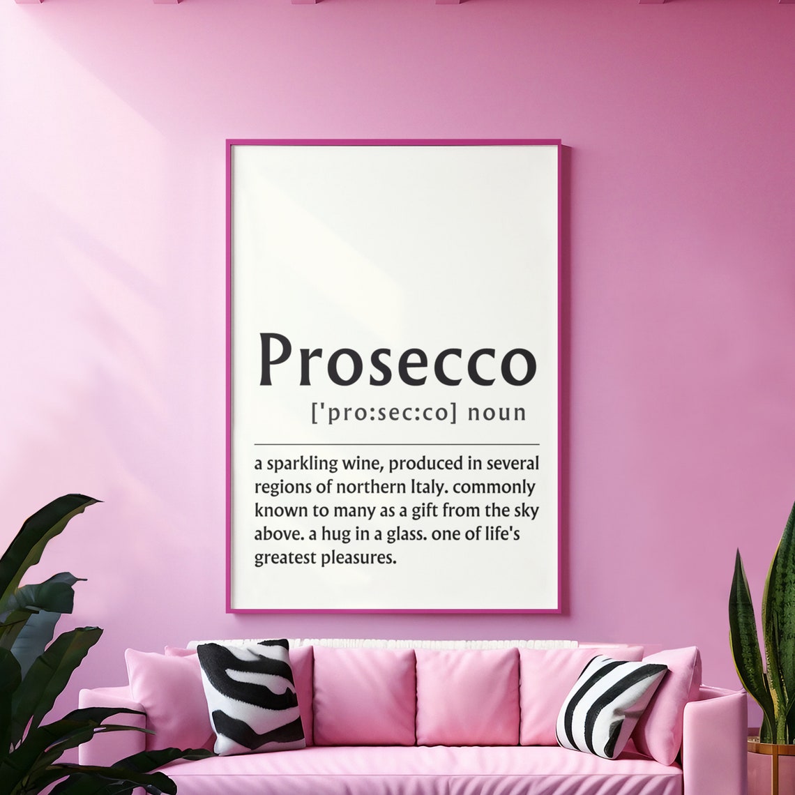 Prosecco Definition Poster Funny Wine Lover Kitchen Bar Decor - Image 3