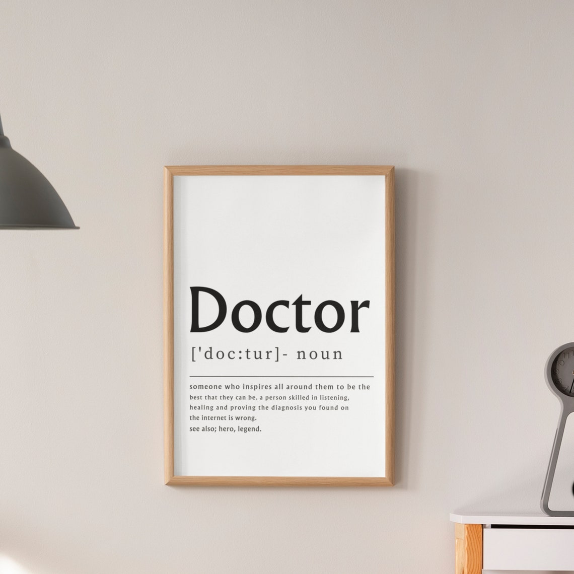 Doctor Definition Humorous Medical Worker Gift Typography Poster