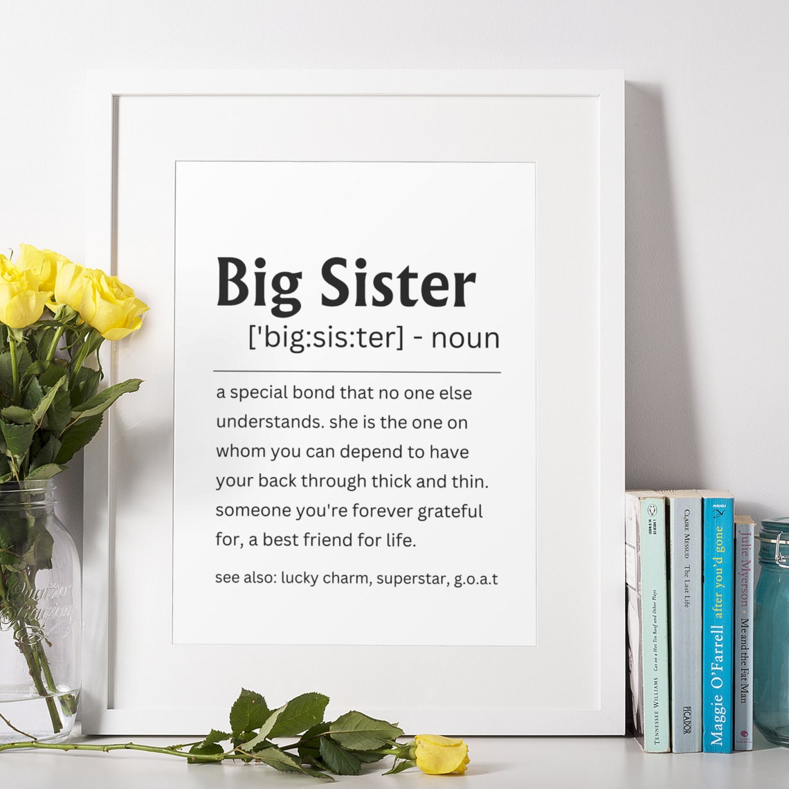 Big Sister Definition Sign Best Friend For Life Gift Wall Poster - Image 9