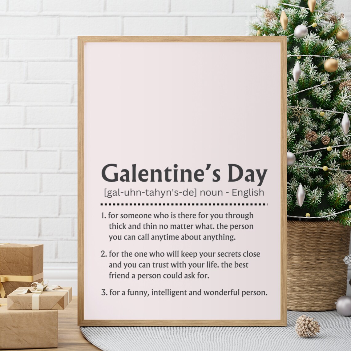 Galentines Day Definition Sign Best Friend Gift For Her Poster