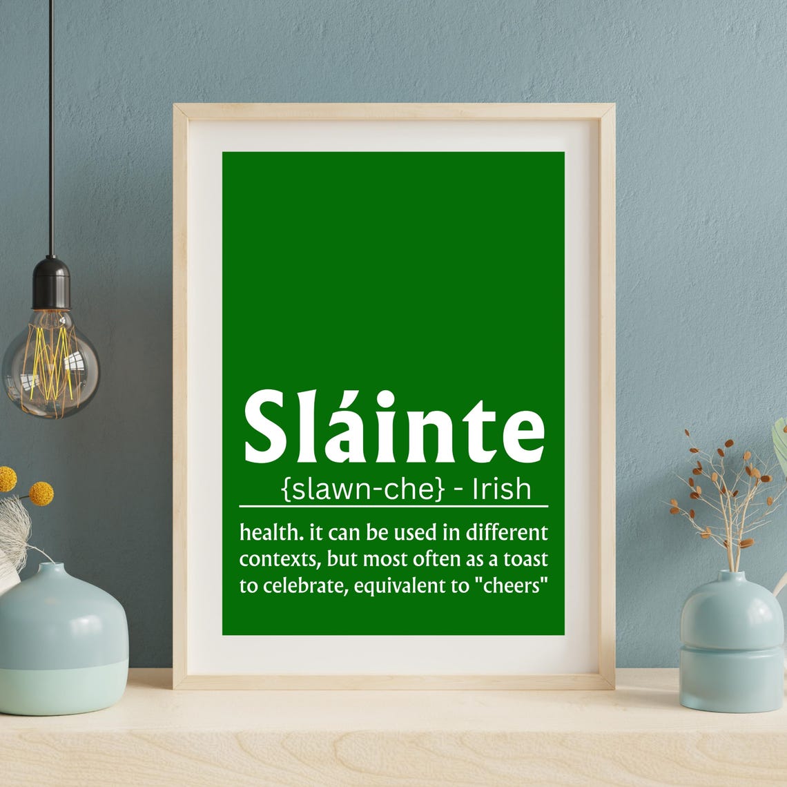 Slainte Irish Toast Dictionary Definition St Patrick Decor Poster - Image 9