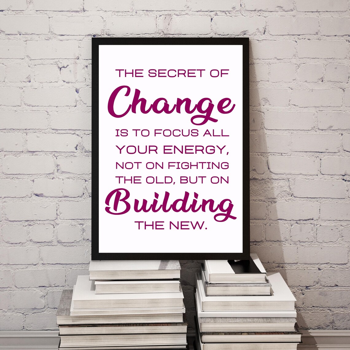 The Secret Of Change Focus Your Energy Inspirational Quote Poster - Image 3