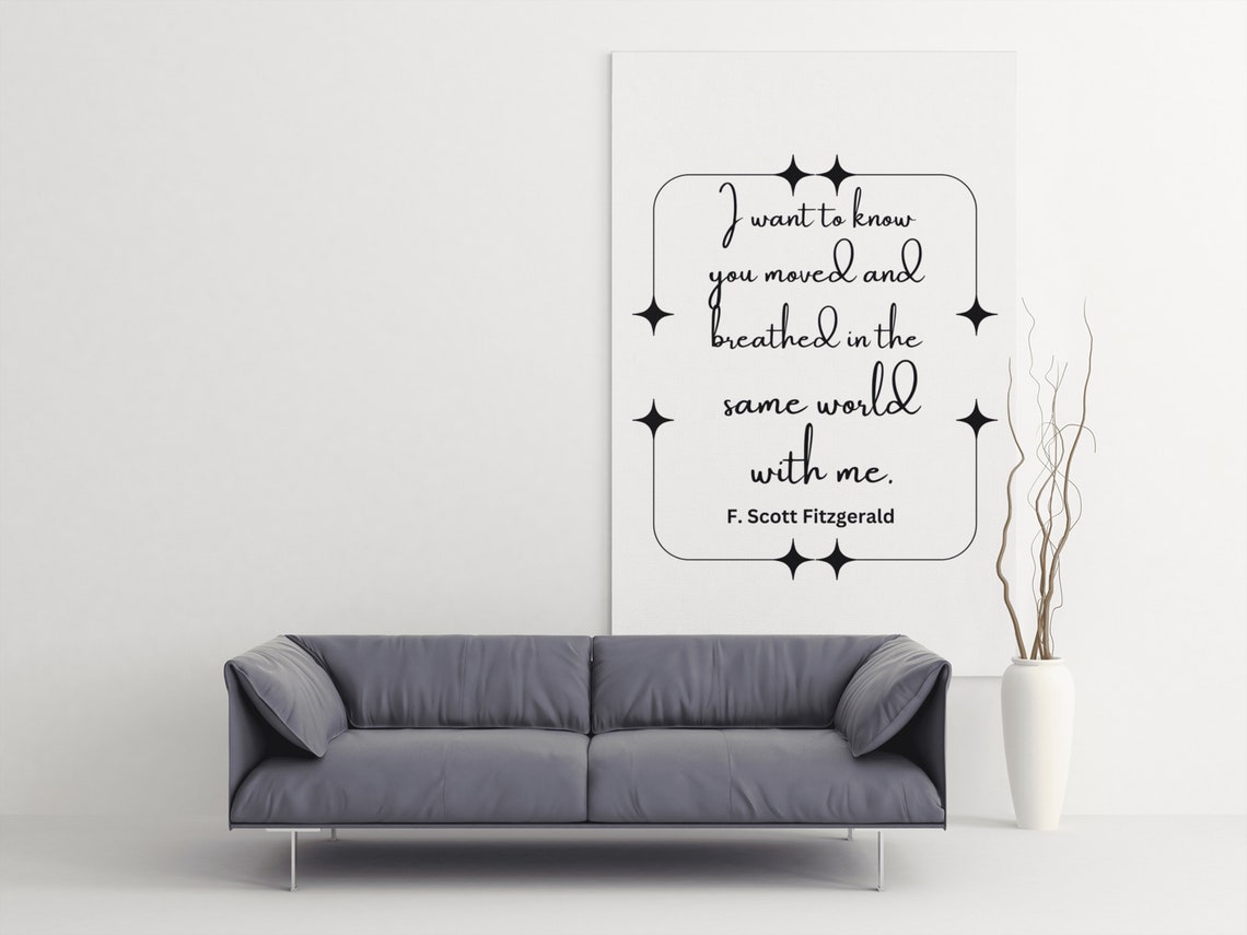 F Scott Fitzgerald Moved And Breathed Love Quote Star Poster - Image 2
