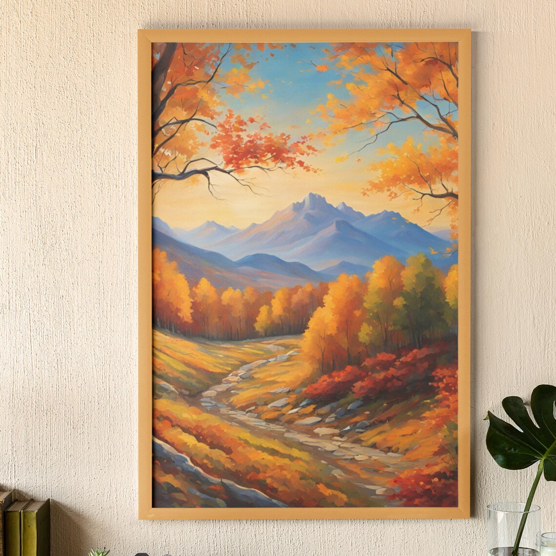Autumn Landscape Mountain Painting Fall Countryside Scene Poster - Image 7