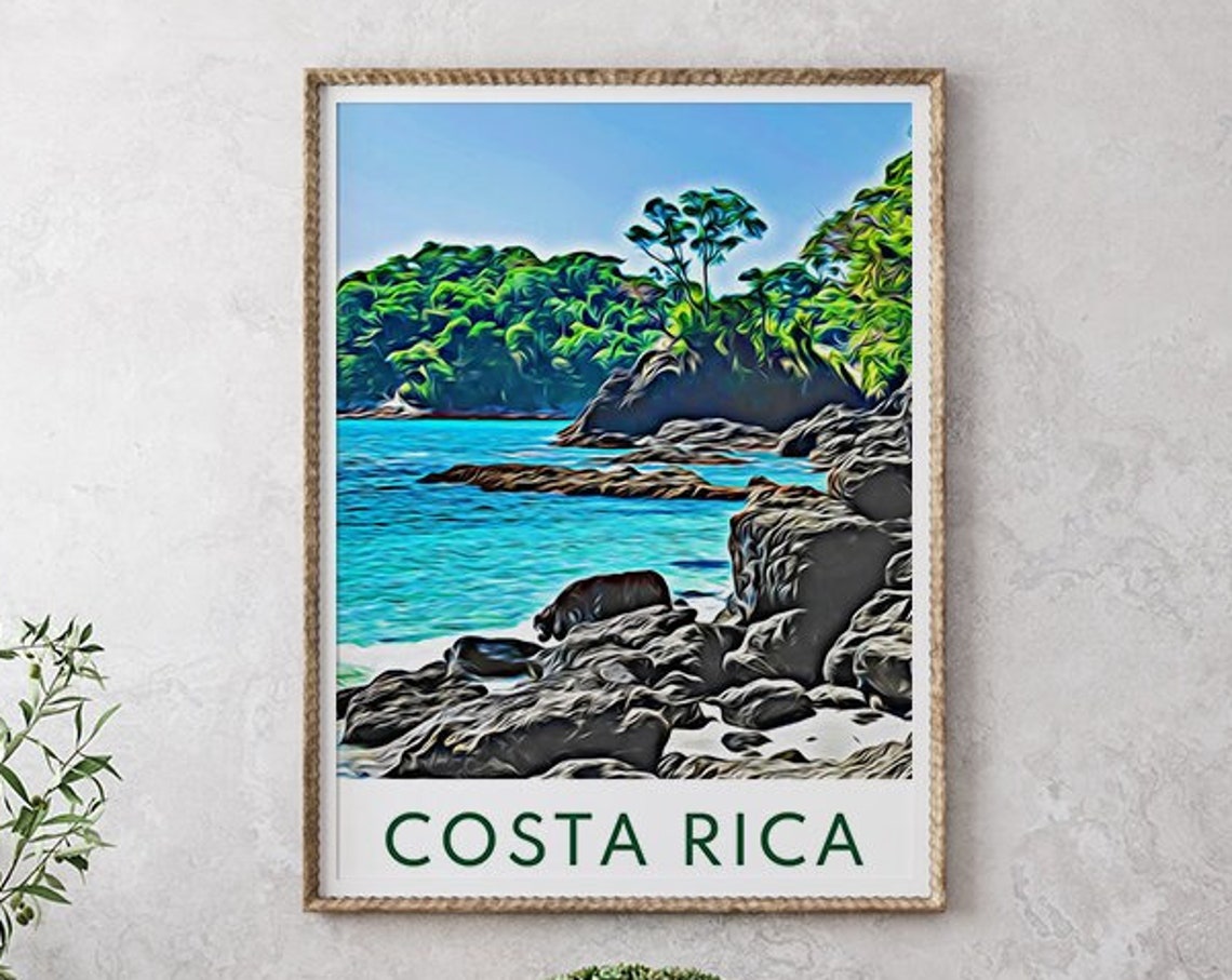Costa Rica Print Costa Rica Art Costa Rica Wall Art Costa Rica Poster Costa Rica Artwork Costa Rica Art Print Costa Rica Gift Travel - Image 2