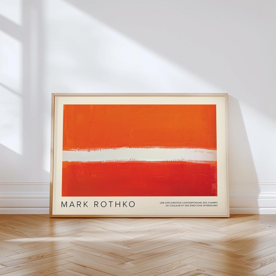 Abstract Orange Wall Art Rothko Inspired Colour Block Print Modern Horizontal Artwork For Living Room Office Bedroom Or Hallway