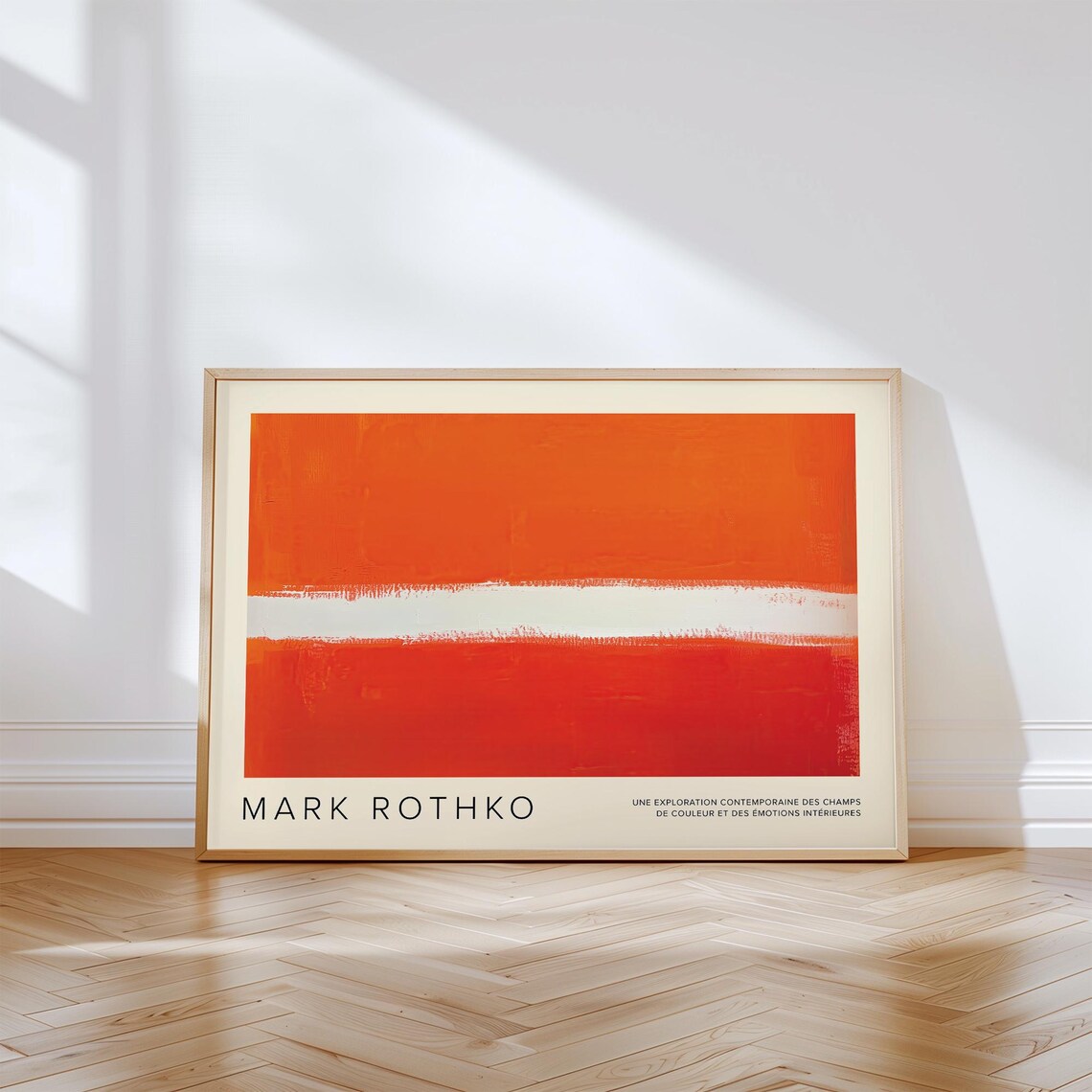 Mark Rothko Bold Orange Color Block with a White Band Poster