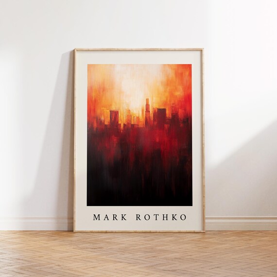 Abstract California Cityscape Urban Wall Art Fiery Sunset Skyline Print For Modern Spaces Dramatic Wildfires Poster For Living Room