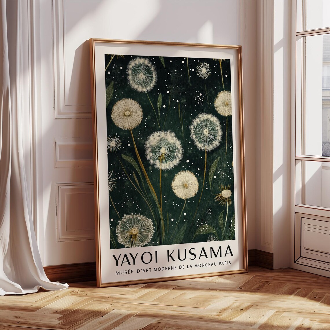 Yayoi Kusama Dandelion Midnight Garden Floral Museum Art Poster - Image 4