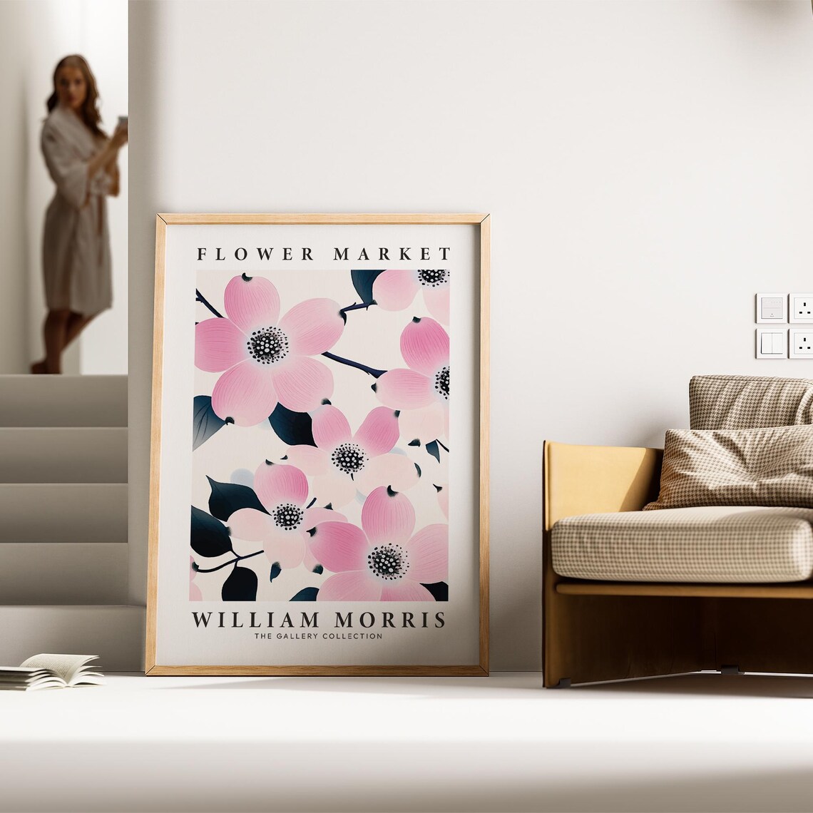 William Morris Flower Market Pink Dogwood Blossom Spring Poster - Image 4