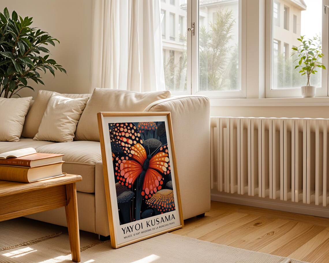 Yayoi Kusama Monarch Butterfly Dotted Bloom Exhibition Poster - Image 3