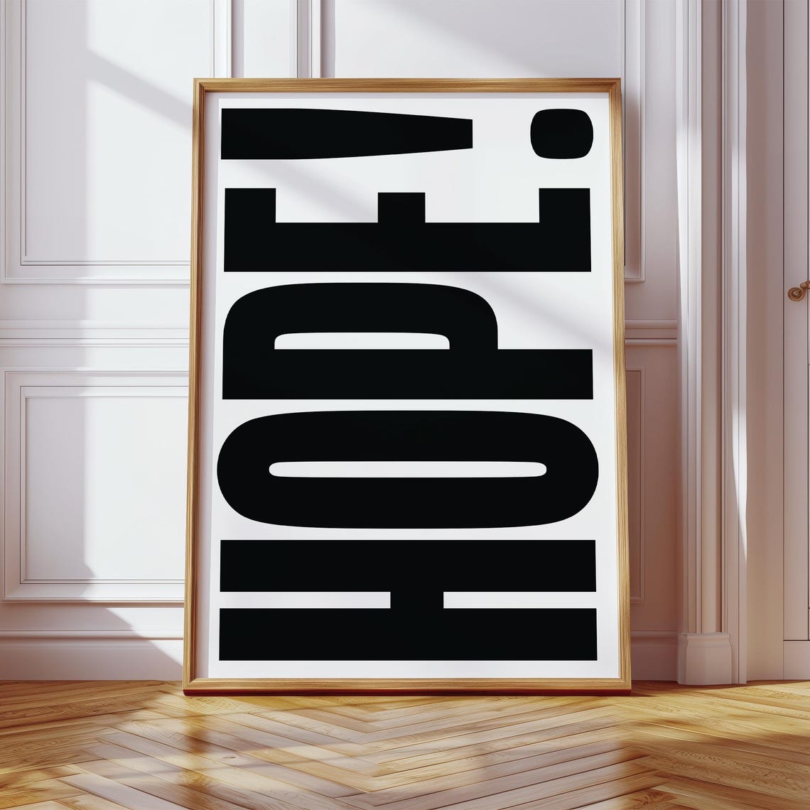 Hope Bold Black White Typography Inspirational Quote Poster Art Decor - Image 2