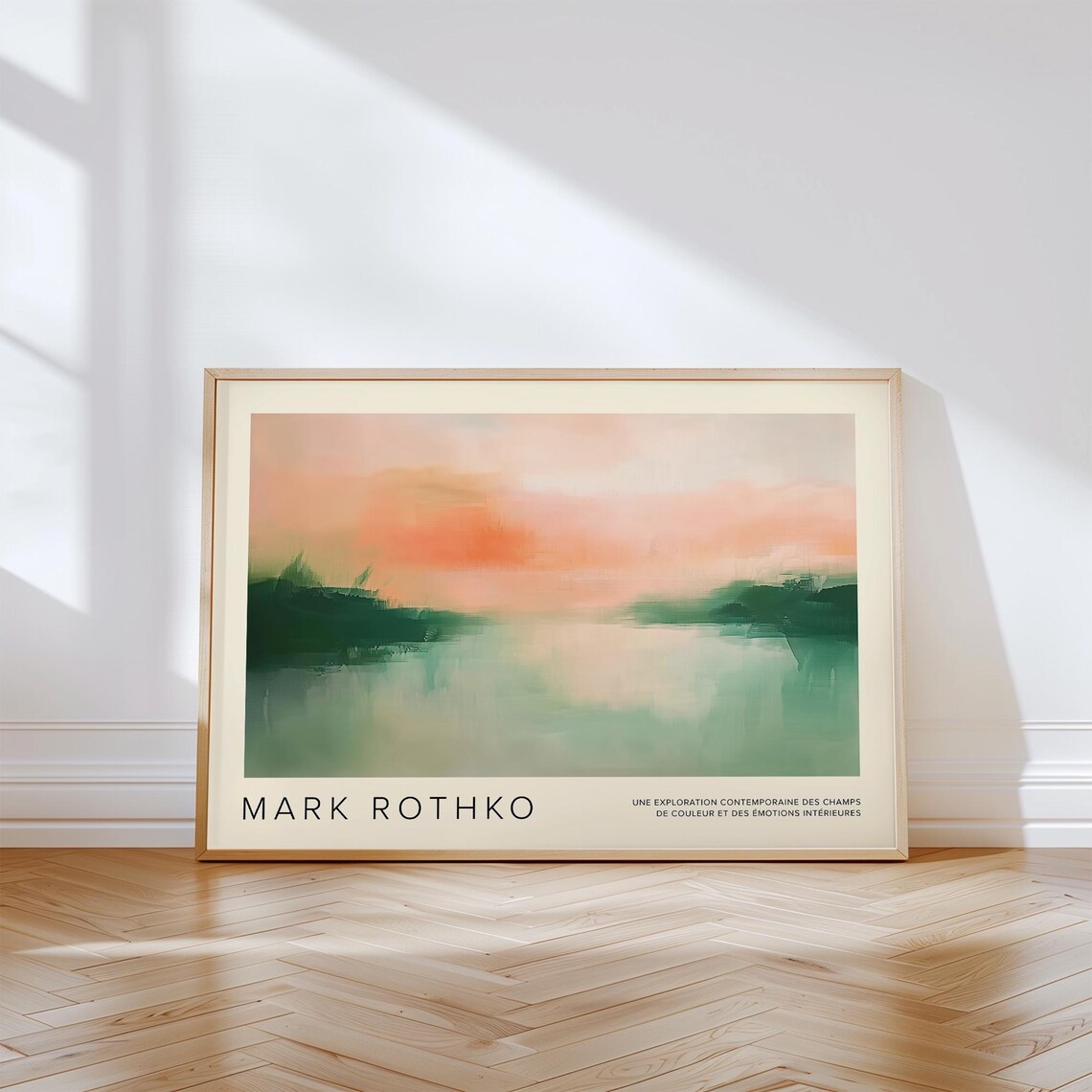 Mark Rothko Soft Pastel Pink and Green Abstract Nature Poster