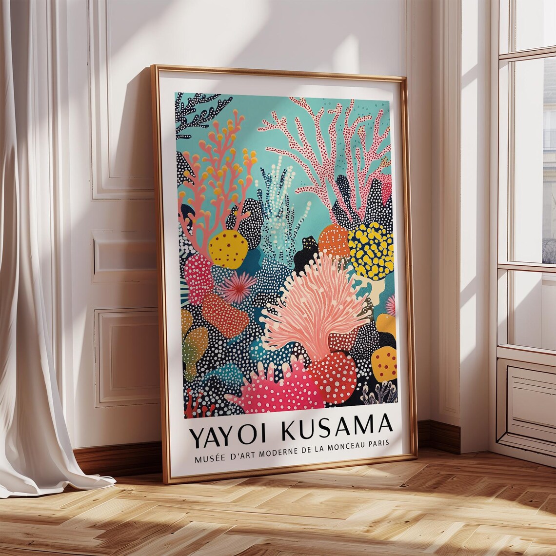 Coral Reef Poster, Yayoi Kusama Inspired Ocean