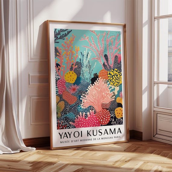 Coral Reef Poster, Yayoi Kusama Inspired Ocean